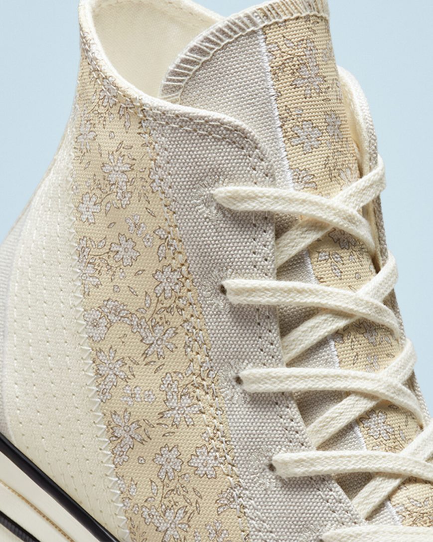 Women's Converse Chuck 70 Embroidered Floral High Top Shoes Beige / Black | AU 8936CL